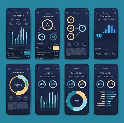 Modern infographic vector elements for business brochures. Use in website, co Illustrazione stock