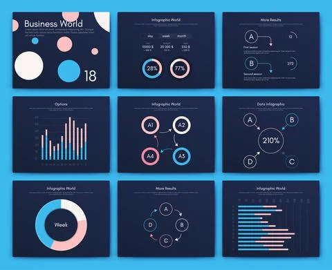 Modern infographic vector elements for business brochures. Use in website, co Stockillustratie