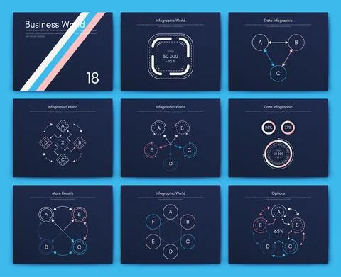 Modern infographic vector elements for business brochures. Use in website, co Illustrazione stock