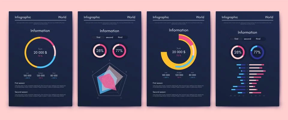 Modern infographic vector elements for business brochures. Use in website, co Stock Illustration