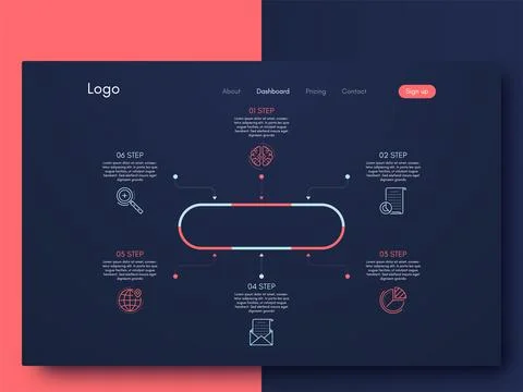 Modern infographic vector elements for business brochures. Use in website, co Illustrazione stock