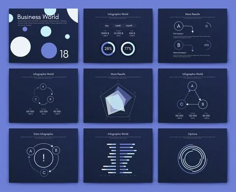 Modern infographic vector elements for business brochures. Use in website, co Illustrazione stock