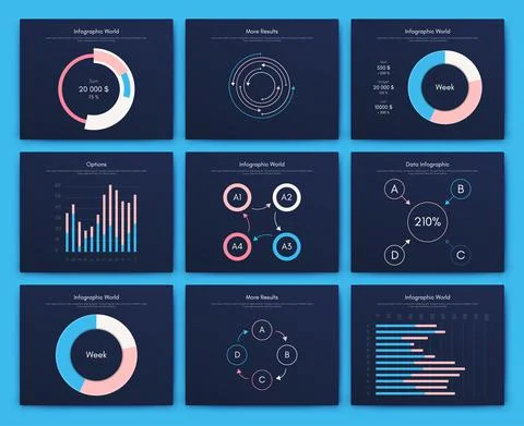 Modern infographic vector elements for business brochures. Use in website, co Illustrazione stock