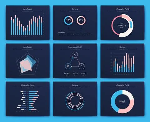 Modern infographic vector elements for business brochures. Use in website, co Illustrazione stock