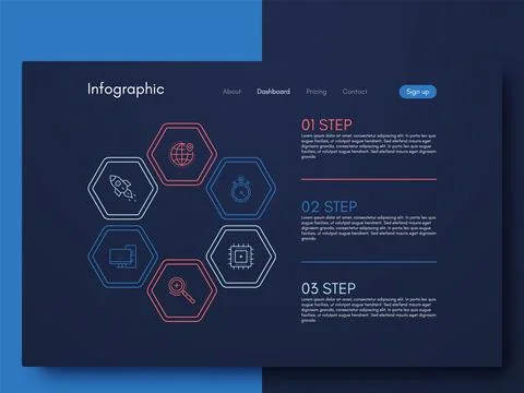 Modern infographic vector elements for business brochures. Use in website, co Illustrazione stock