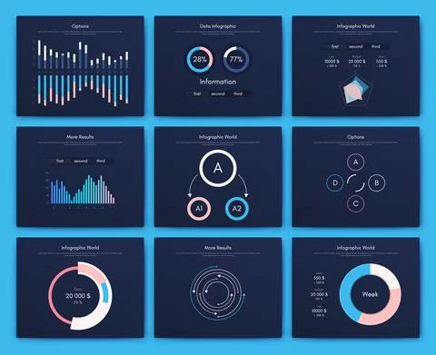 Modern infographic vector elements for business brochures. Use in website, co Stock Illustration