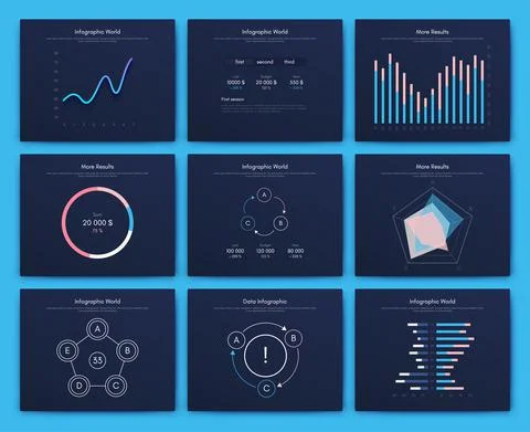 Modern infographic vector elements for business brochures. Use in website, co Stockillustratie