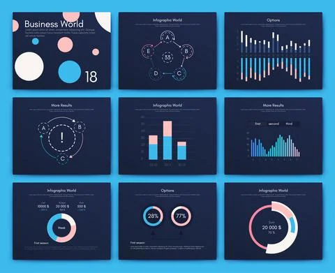 Modern infographic vector elements for business brochures. Use in website, co Stock Illustration