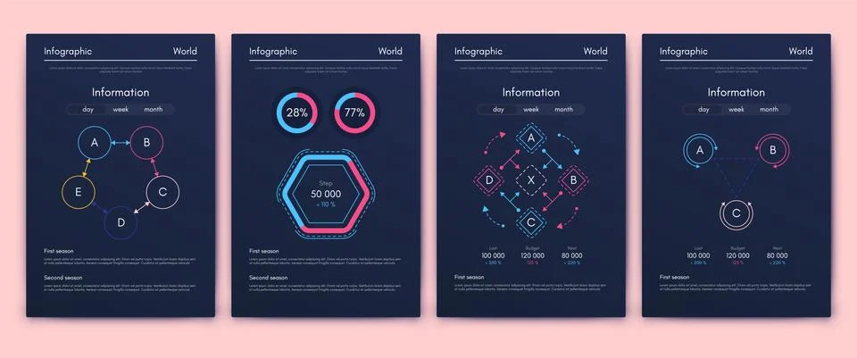 Modern infographic vector elements for business brochures. Use in website, co Stockillustratie