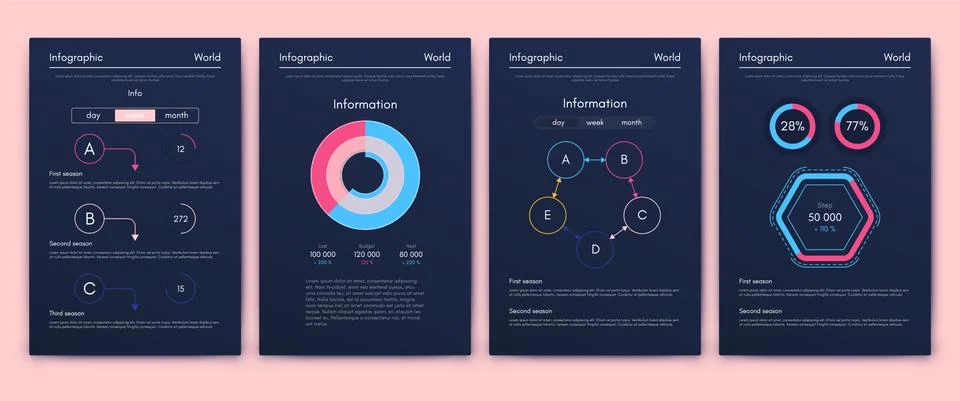 Modern infographic vector elements for business brochures. Use in website, co Stock Illustration