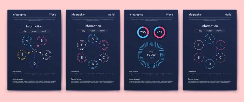 Modern infographic vector elements for business brochures. Use in website, co 스톡 일러스트