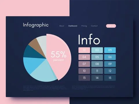 Modern infographic vector elements for business brochures. Use in website Illustrazione stock