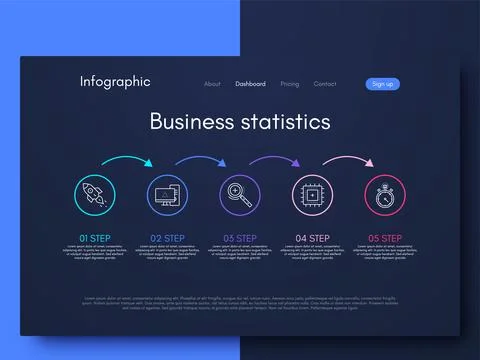 Modern infographic vector elements for business brochures. Use in website, co Illustrazione stock