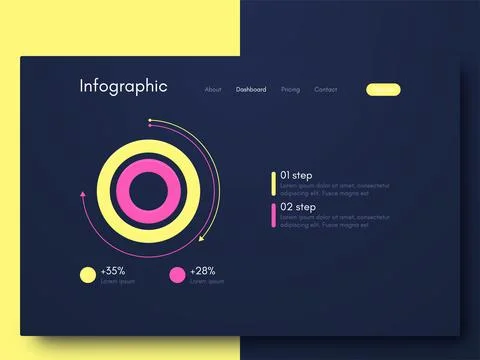 Modern infographic vector elements for business brochures. Use in website Illustrazione stock