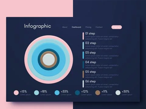 Modern infographic vector elements for business brochures. Use in website Illustrazione stock