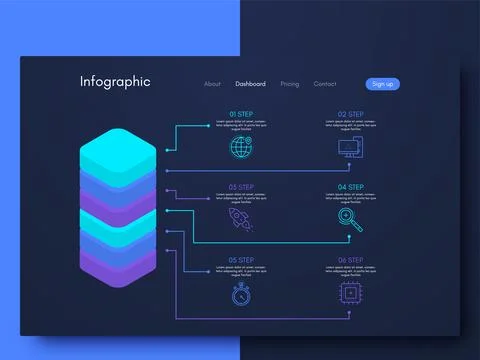Modern infographic vector elements for business brochures. Use in website, .. Stock Illustration