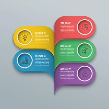 Modern infographics bubble speech template style. Vector illustration. can .. Stock Illustration