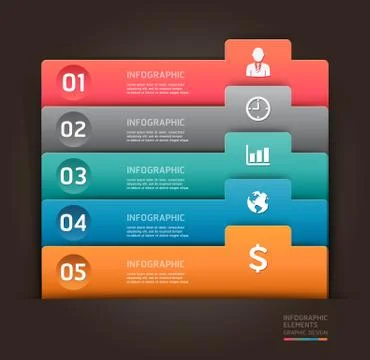 Modern infographics element number template. Vector illustration. Stock Illustration