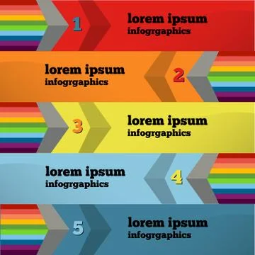 Modern infographics element number template Stock Illustration