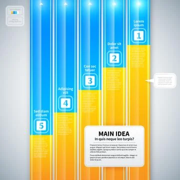 Modern infographics layout with 5 vertical banners. Stock Illustration