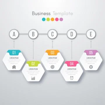 Modern infographics process template 스톡 일러스트