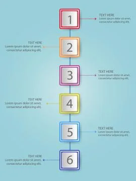 Modern infographics process template with paper sheets (rectangles with round Stock Illustration