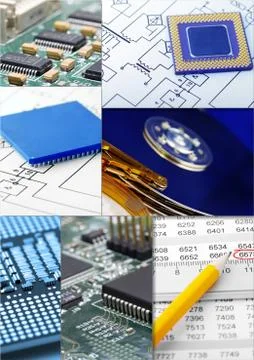 Modern information technologies collage Stock Photos
