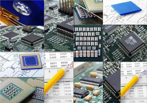 Modern information technologies collage Foto stock