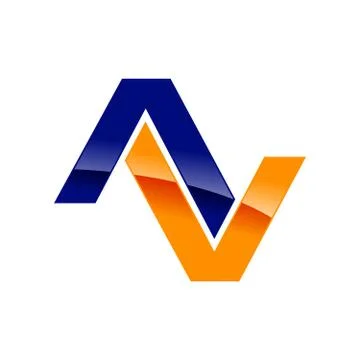 Modern Initial AV Symbol Logo Design Stock Illustration