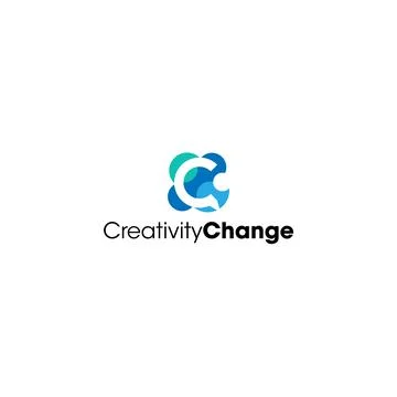 Modern initial C CREATIVITY CHANGE logo design Stock Illustration