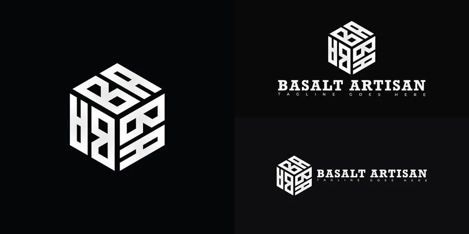Modern initial hexagon vector letter BA or AB logo in silver color Stock Illustration