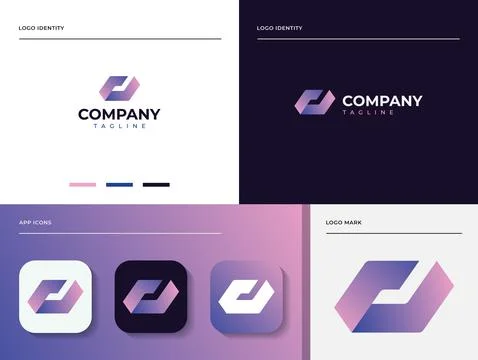 Modern Initial Letter E Logo Vector Design Template. Stock Illustration