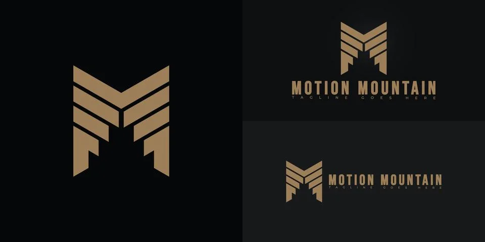 Modern initial letter M or MM in gold color Stock-Illustration