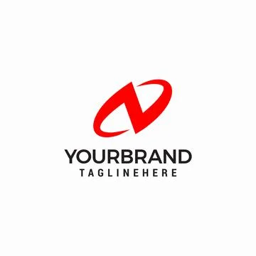 Modern Initial Letter N with Oval Orbit logo design vector Иллюстрация