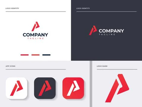 Modern Initial Letter P Logo Vector Design Template. Illustration
