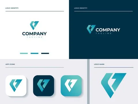 Modern Initial Letter V Logo Vector Design Template. Illustration