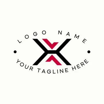 Modern initial letter X logo template badge emblem icon for tech gaming esports Stock Illustration