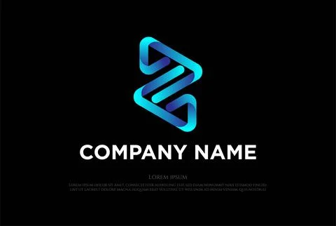 Modern Initial Letter Z Logo Design Vector Stock Illustration