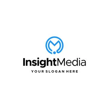 Modern initial M INSIGHT MEDIA logo design Stock Illustration