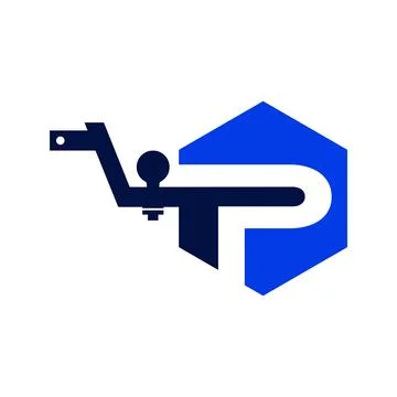 Modern Initial P Hitch Ball Stock Illustration