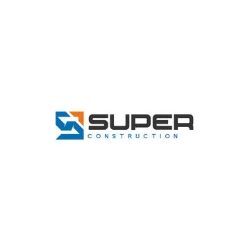 Modern initial S SUPER CONSTRUCTION logo design Stock Illustration