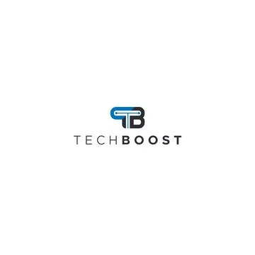 Modern initial TB TECH BOOST electric logo design Stock Illustration