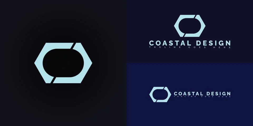 Modern initial vector letter CD or DC logo in blue color Stock Illustration