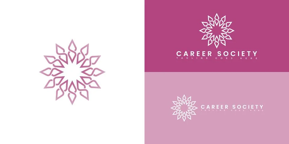 Modern initial vector letter CS or SC logo in pink color Stock Illustration