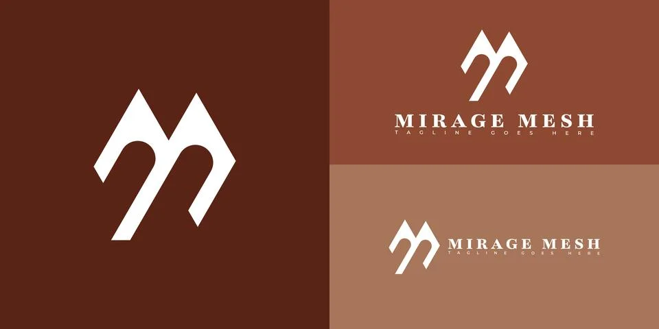 Modern initial vector letter M or MM logo in white color Stock Illustration