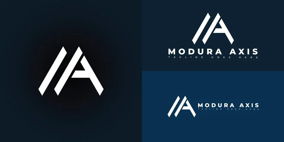 Modern initial vector letter MA or AM logo in white color Stockillustratie