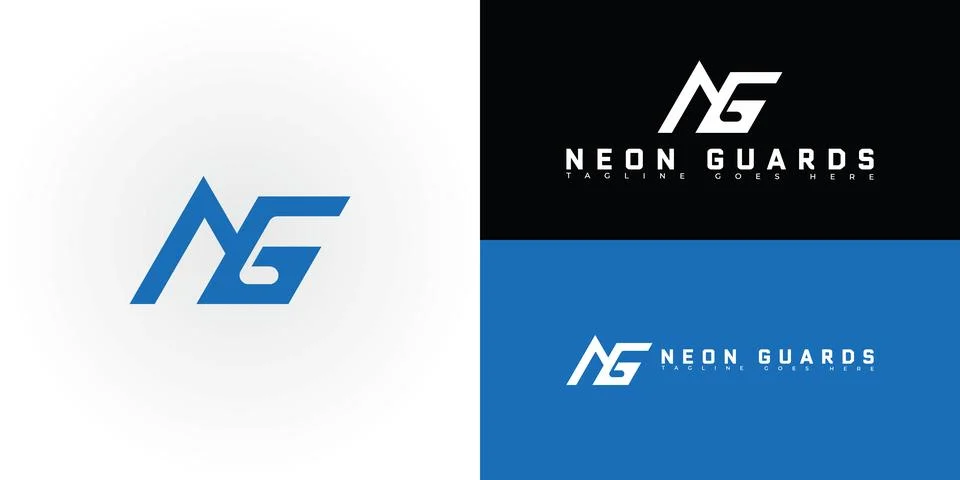 Modern initial vector letter NG or GN logo in blue color Stock Illustration