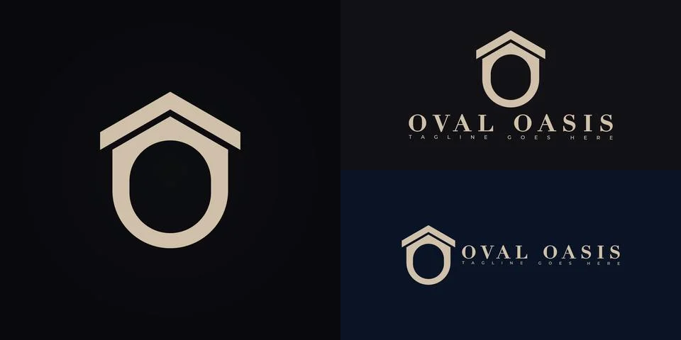 Modern initial vector letter O or OO logo in gold color Stock Illustration