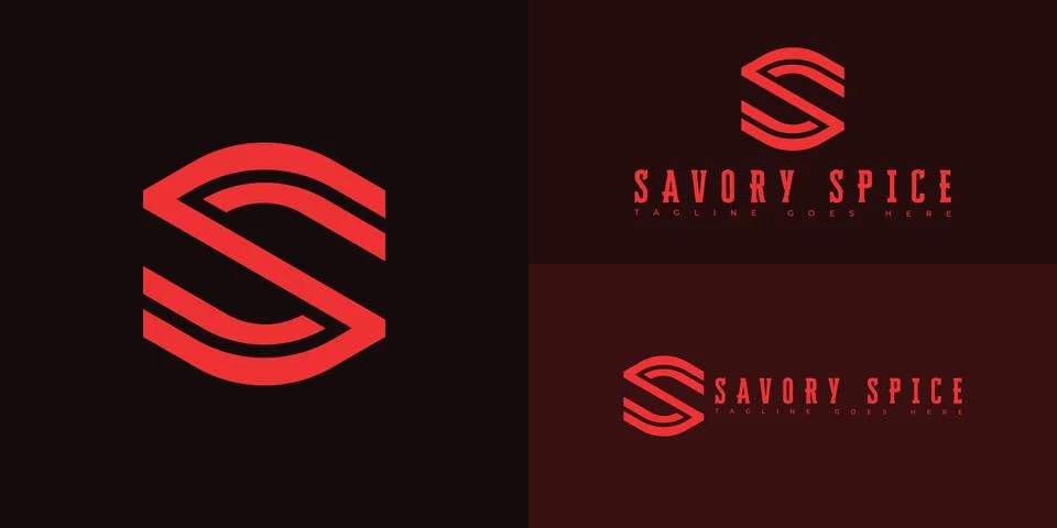 Modern initial vector letter S or SS logo in red color Stock Illustration