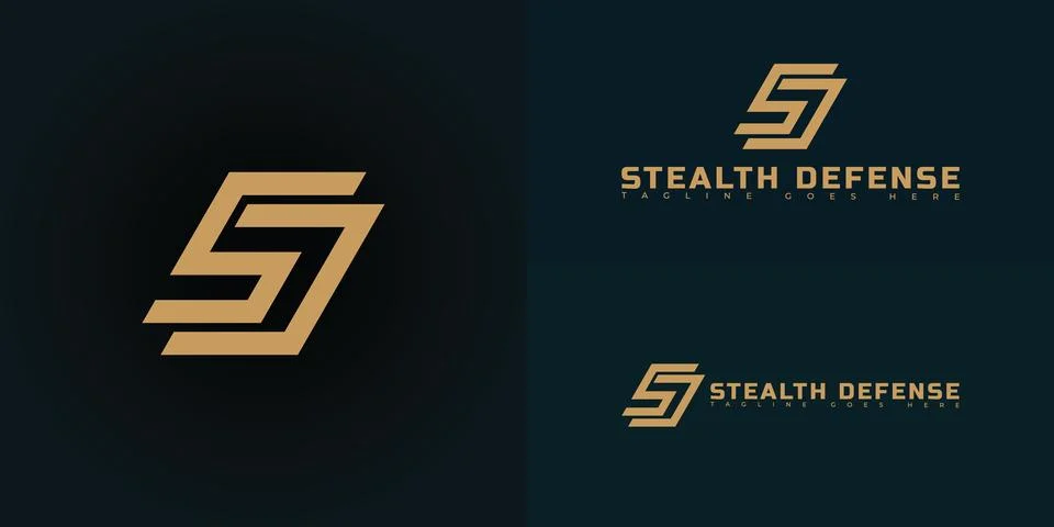 Modern initial vector letter SD or DS logo in gold color Stock Illustration